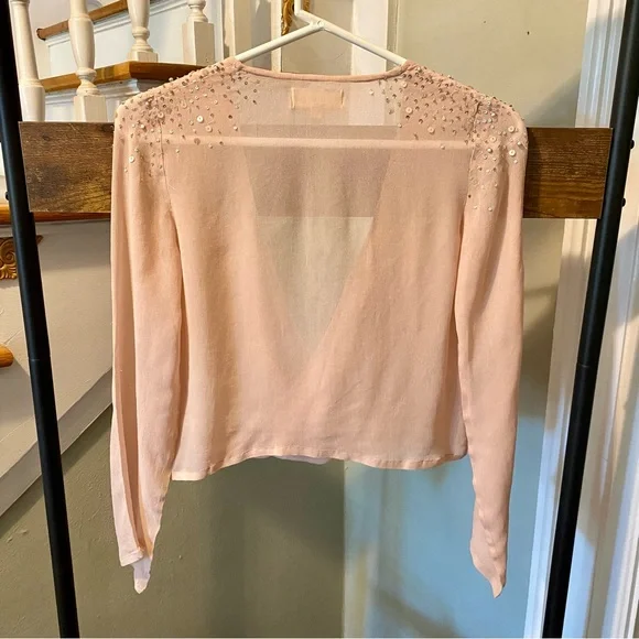 RARE Pura Vida pink sheer long sleeved top size XS - Picture 2 of 15